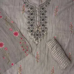 jaipur kurti Women Embroidered 3-Piece Unstitched Dress Material image 2