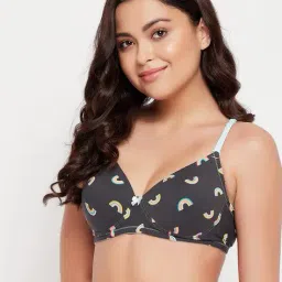 clovia Printed Padded Full-Coverage Non-Wired T-Shirt Bra image 2