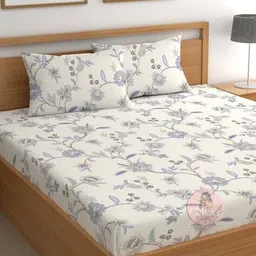 chhavi india Floral Bedsheet With 2 Pillow Cover image 2
