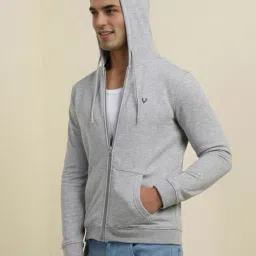 allen solly Men Regular Fit Textured Hooded Sweatshirt image 2