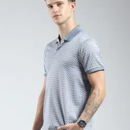 monte carlo  Men Collar Neck Polo Micro Print T-shirt image 2