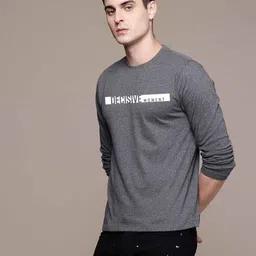 buda jeans co Men Typographic Print Regular Fit Crew-Neck T-Shirt image 2