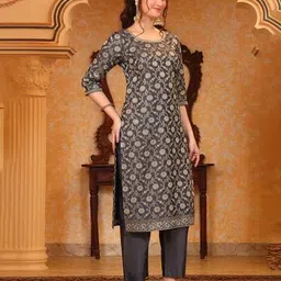 aurelia Women Printed Straight Kurta Suit Set image 2