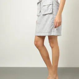 outryt by azorte Women Heathered Pocketed Lenin Pencil Skirt image 2