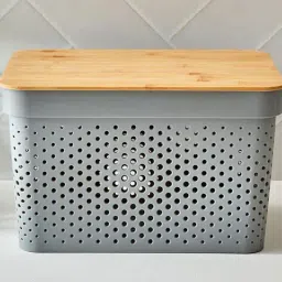 home centre Storage Basket with Bamboo Lid - 17L image 2