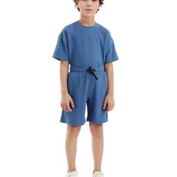 rare ones Boys Regular Fit Shorts with Elasticated Drawstring Waist image 2