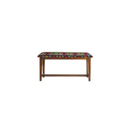 globally indian Lojios Solid Wood Bench In Provincial Teak Finish image 2