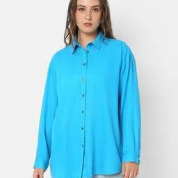 gas Women Oversized Shirt with Spread Collar-picture-20