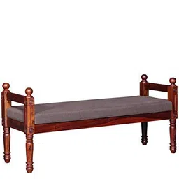 tg furniture T.G. Furniture Solid Sheesham Wood Ethenic Seating Bench with Cushion for Home Living Room Hall Wooden Furniture for Indoor Outdoor Garden Balcony (Red Natural Finish) image 5