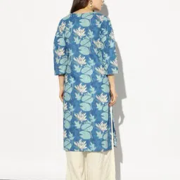 svrnaa by azorte All-Over Print Straight Kurta image 3