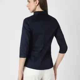 van heusen Women Regular Fit Shirt with Spread Collar image 3