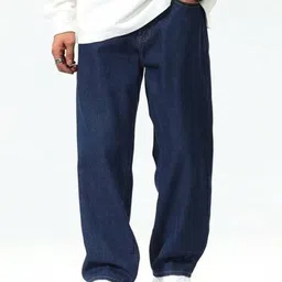 rockwell Men Lightly Washed Baggy Relaxed Jeans image 3