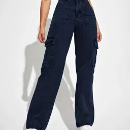 buda jeans co Women Straight Jeans with High Rise Waist image 3