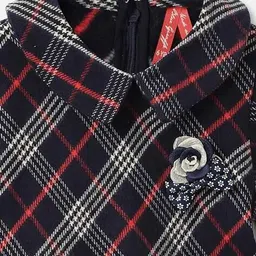 blue giraffe Girl Checks Dress image 3