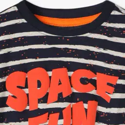 kb teamspirit trends select Boys Striped Crew-Neck T-Shirt with Typography image 3