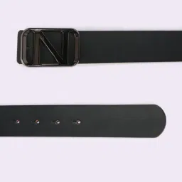 network Men Leather Belt with Buckle Closure image 3