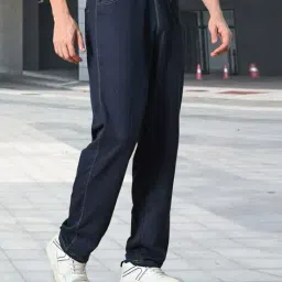 alpha tribe Men Straight Fit Track Pants with Drawstring Waistband image 3