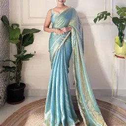 saree mall Embellished Design Sequins Silk Saree image 3