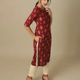 sutli Floral Print Straight Kurta image 3