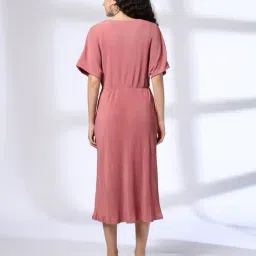 fig Women Ribbed V-Neck Fit & Flare Dress image 3