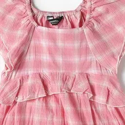 yousta Girls Checked A-Line Dress image 3