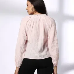 fig Women Relaxed Fit Top with Balloon Sleeves image 3