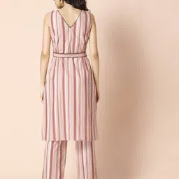 indya Striped Straight Kurta & Pants Set image 3