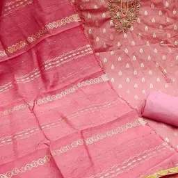 svaraa Women Embellished Unstitched Dress Material image 3