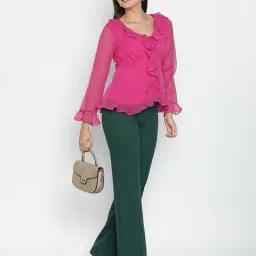 fyre rose Women Regular Fit Ruffle Top image 3