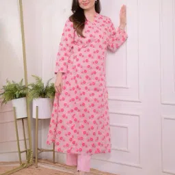 fabnex Women Floral Print Straight Kurta & Pants Set image 3