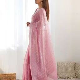 svaraa Women Chiffon Saree with Lace Border image 3