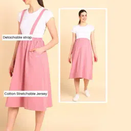 zelena Women Cotton Maternity Midi Skirt image 3