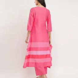 pink fort Women Cotton Pant-Suit Set image 3