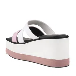 the white pole x ag Women Colourblock Dual-Strap Wedges image 3