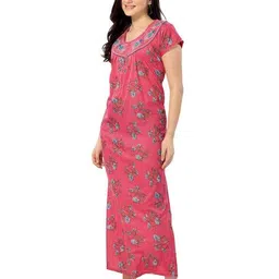 for you for me Women Floral Print Nightgown image 3