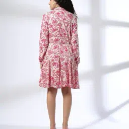 fig for trends select Women Floral Print Fit & Flare Dress image 3