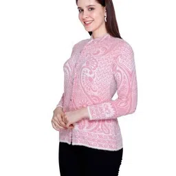 chatanya Women Paisley-Knit High-Neck Cardigan image 3