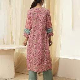 biba Women Paisley Print Cotton A-Line Kurta image 3