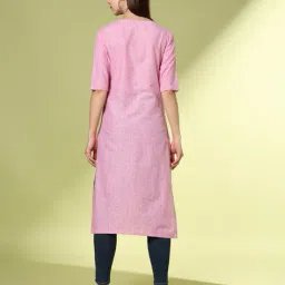 acai Women Geometric Print Straight Kurta image 3