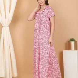 sweet dreams Women Printed Cotton Nighti image 3
