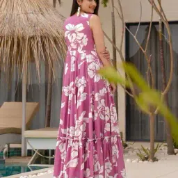 vishva creation Women Floral Print Tiered Dress image 3