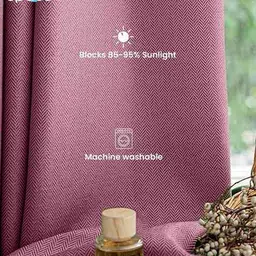 urban space Pack of 2 Embossed Blackout Curtain with Eyelets image 3