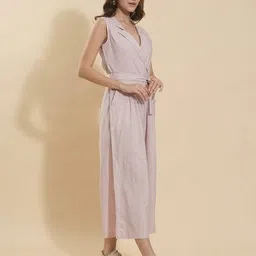 murcia Women Striped Jumpsuit with Tie-Up Belt image 3