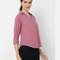 not so pink Women Spread-Collar Relaxed Fit Shirt image 3