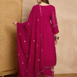 nyrika Women Embroidered Straight Kurta Suit Set image 3