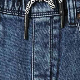 lee cooper Washed Denim Shorts with Drawstring Waist image 3