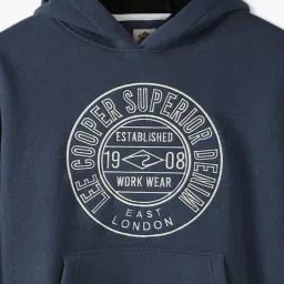 lee cooper Boys Brand Embroidered Relaxed Fit Hoodie image 3