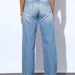 outryt by azorte Mid-Wash Distressed Wide-Leg Jeans image 3