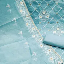 svaraa Women Embroidery Unstitched Dress Material image 3
