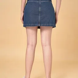 sf jeans by pantaloons Women Washed Straight Mini Skirt image 3